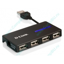 Карманный USB 2.0 концентратор D-Link DUB-104 в Рыбинске, USB хаб DLink DUB104 (Рыбинск)