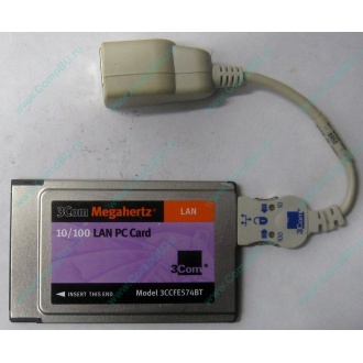 Сетевая карта для ноутбука 3COM Mehahertz 3CCFE574BT (PCMCIA) - Рыбинск